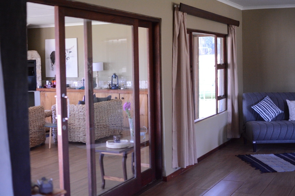 Lounge seen through the sliding doors